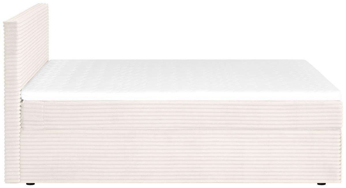 Boxbett Cordoba Creme, Lf: 160x200 cm - Creme/Schwarz, Basics, Holz/Textil (160/200cm) - Livetastic