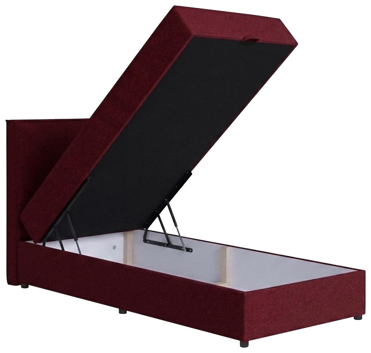 Boxspringbett Naxos 100x200 Soul 2 Rot - Rot/Schwarz, MODERN, Holzwerkstoff/Textil (100/200cm)