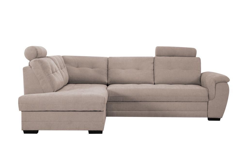 Rohová sedačka FALCO, levá, šedobéžová žinylka,2x op.hlavy - černá/šedobéžová, Konvenční, dřevo/kompozitní dřevo (183/251cm) - Ondega