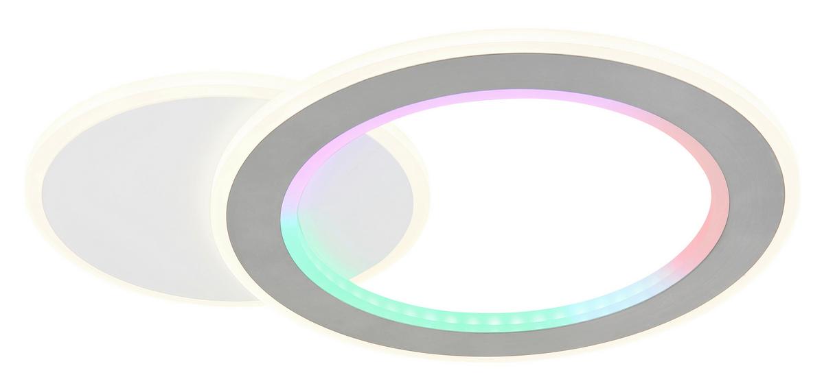 LED-Deckenleuchte 2700-6000k - Hellgrau/Schwarz, Design, Kunststoff/Metall (51/38/4cm) - Globo