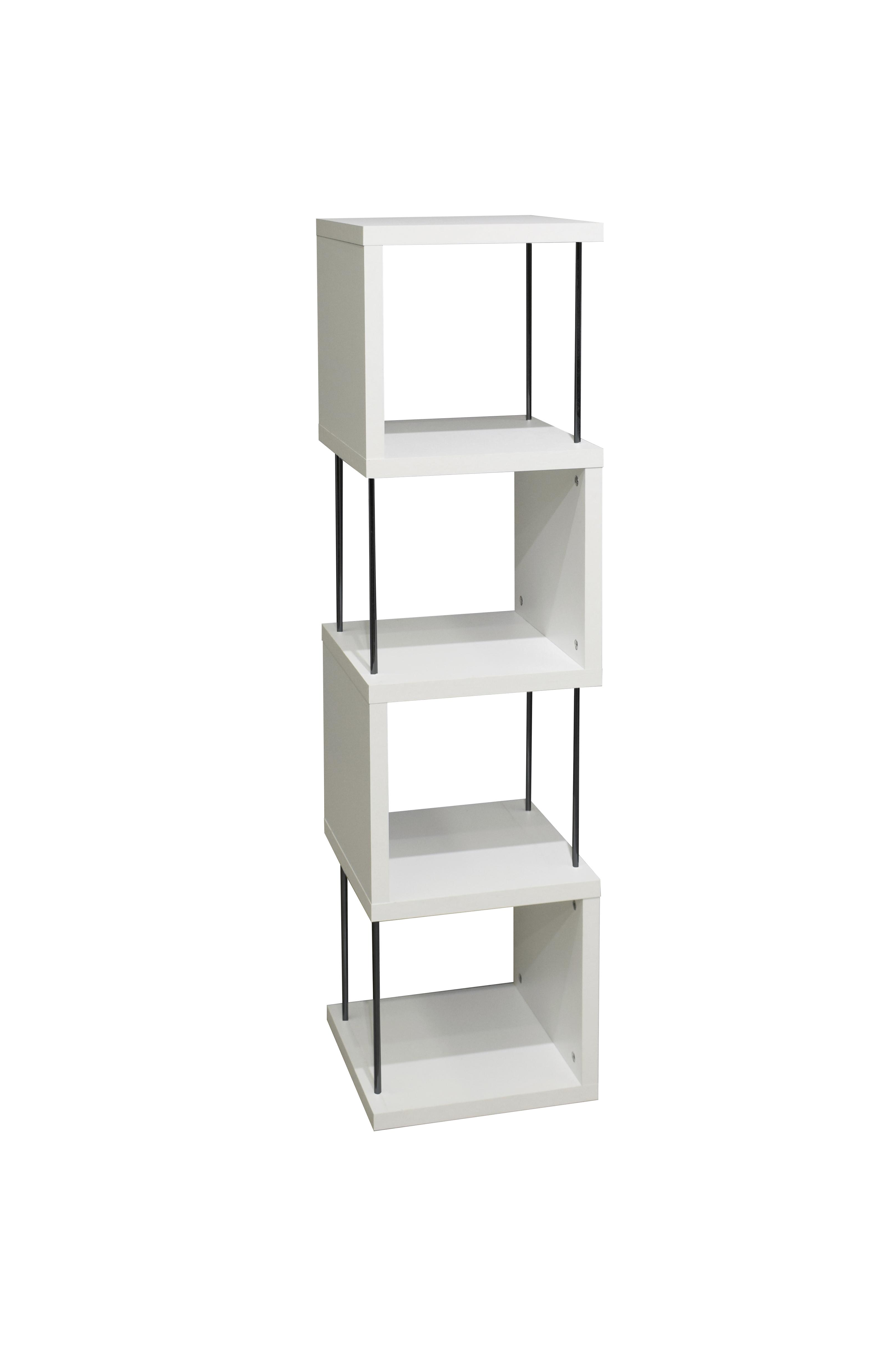 Stojací Regál Sticks - bílá/černá, Moderní, kompozitní dřevo/plast (33/126cm) - Modern Living