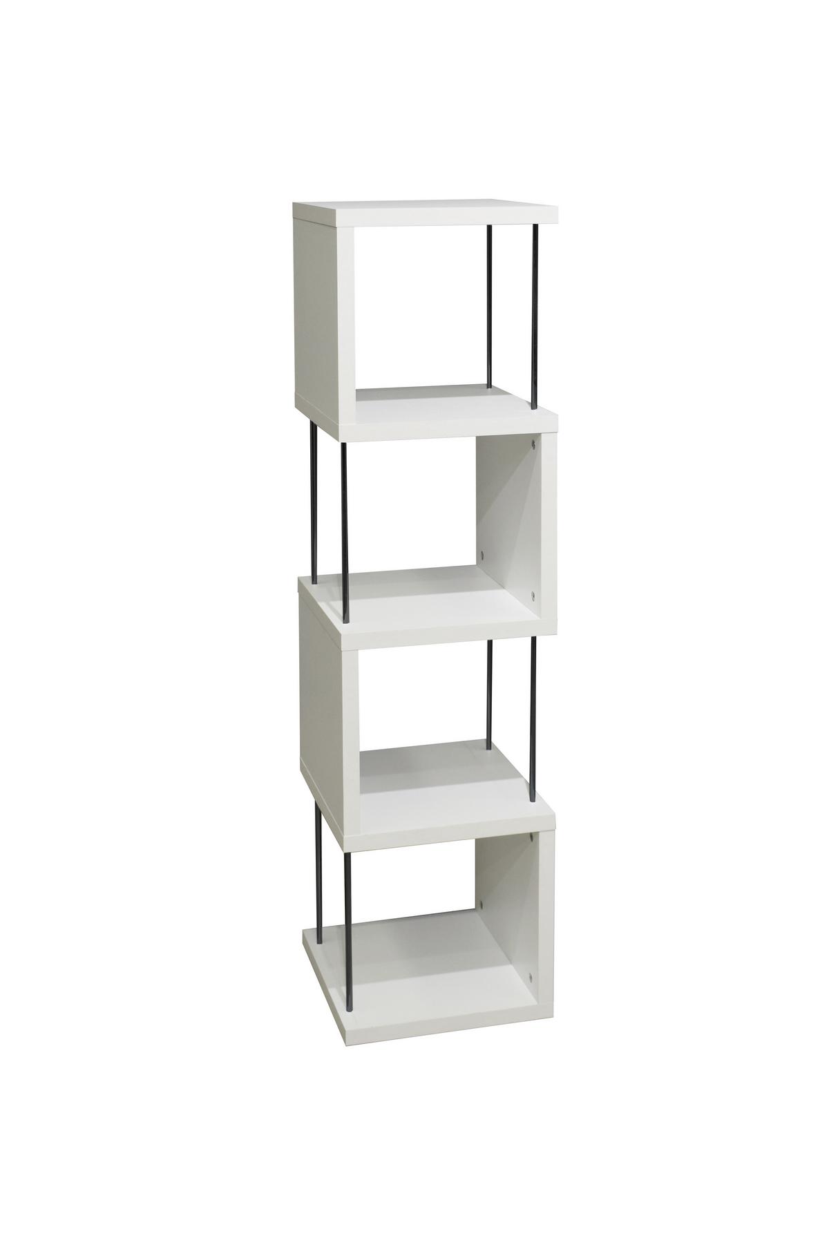 STOJACÍ REGÁL STICKS - bílá/černá, Moderní, kompozitní dřevo/plast (33/126/33cm) - Mömax