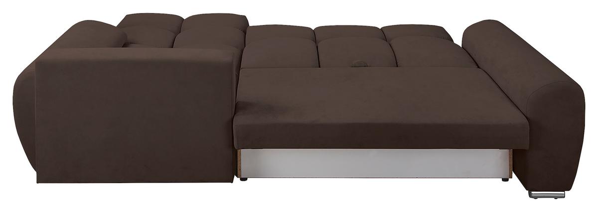 Ecksofa Azzuro Braun S: 256x175 Cm - Silberfarben/Braun, Design, Textil (256/175cm) - Livetastic