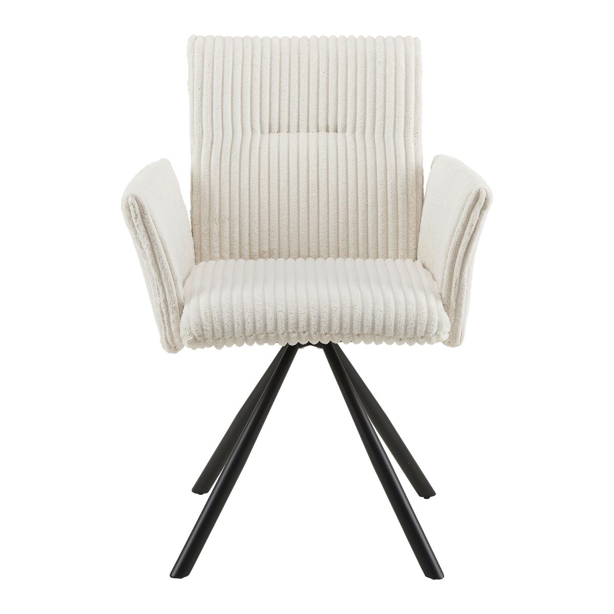 Stolička JADE béžová otočná - čierna/béžová, Modern, kov/drevo (64/87/63cm) - Bessagi Home