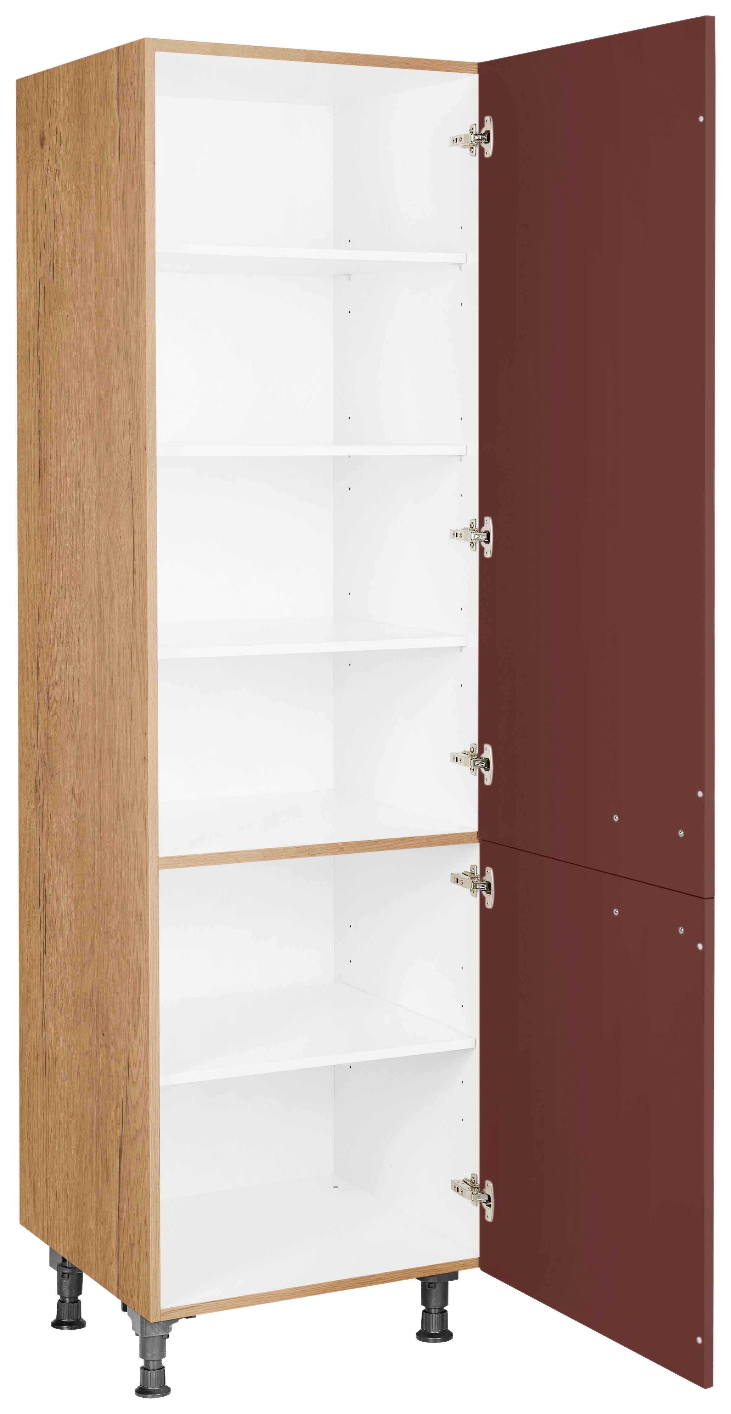 Geschirrschrank Easytouch - Eichefarben/Rot, MODERN, Holzwerkstoff (60/216,6/58cm) - Nobilia