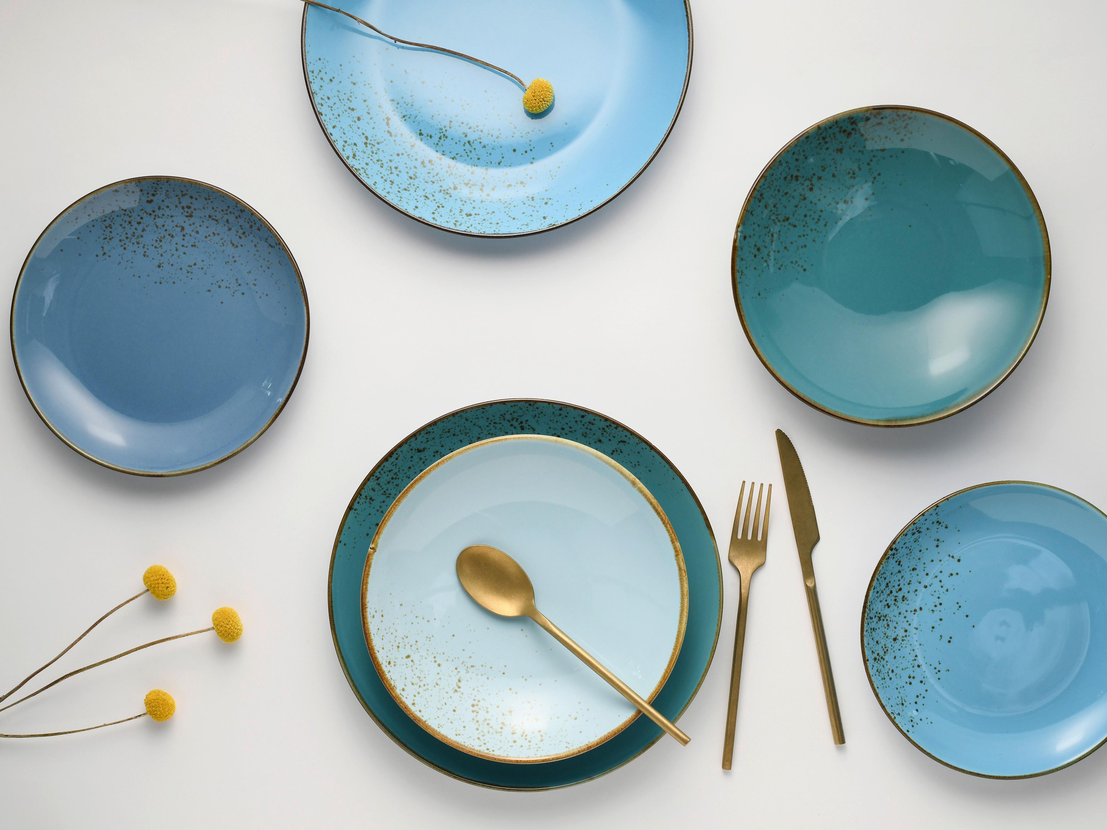 Desserttellerset 22062 Nature Collection - Hellblau, Trend, Keramik (21cm) - Creatable