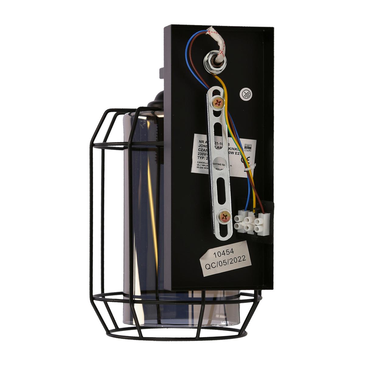 Wandleuchte 21-10186 Jonera - Schwarz, KONVENTIONELL, Metall (23/15/24cm)