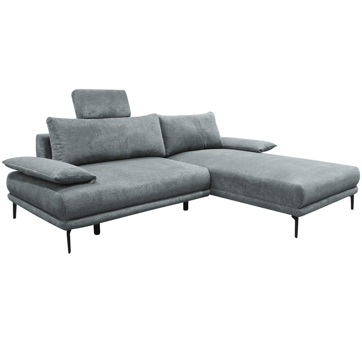 Ecksofa mit Bettkasten Lagacy 260x192 cm Webstoff Grau - Schwarz/Grau, Design, Textil (260/192cm) - MID.YOU