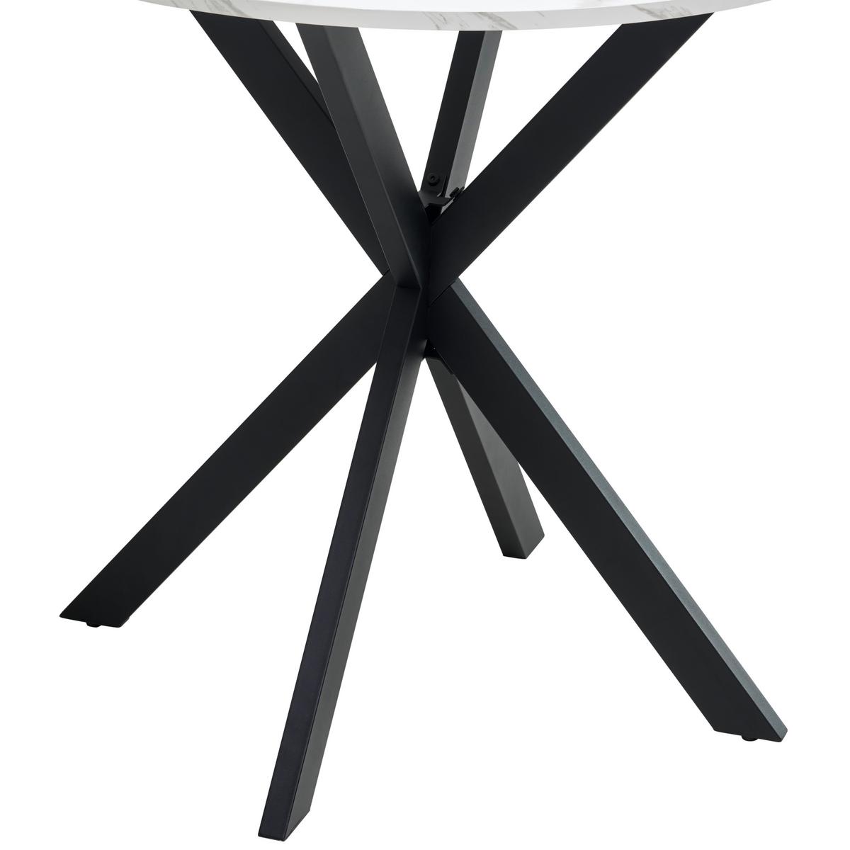 Esstisch Monte - Schwarz/Weiß, MODERN, Holzwerkstoff/Metall (80/80/75cm) - MID.YOU