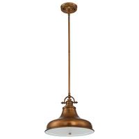 Hängeleuchte H: 37,7 cm 1-Flammig Messingfarben - Messingfarben, Design, Glas/Metall (28.4/37.7cm) - Elstead Lighting