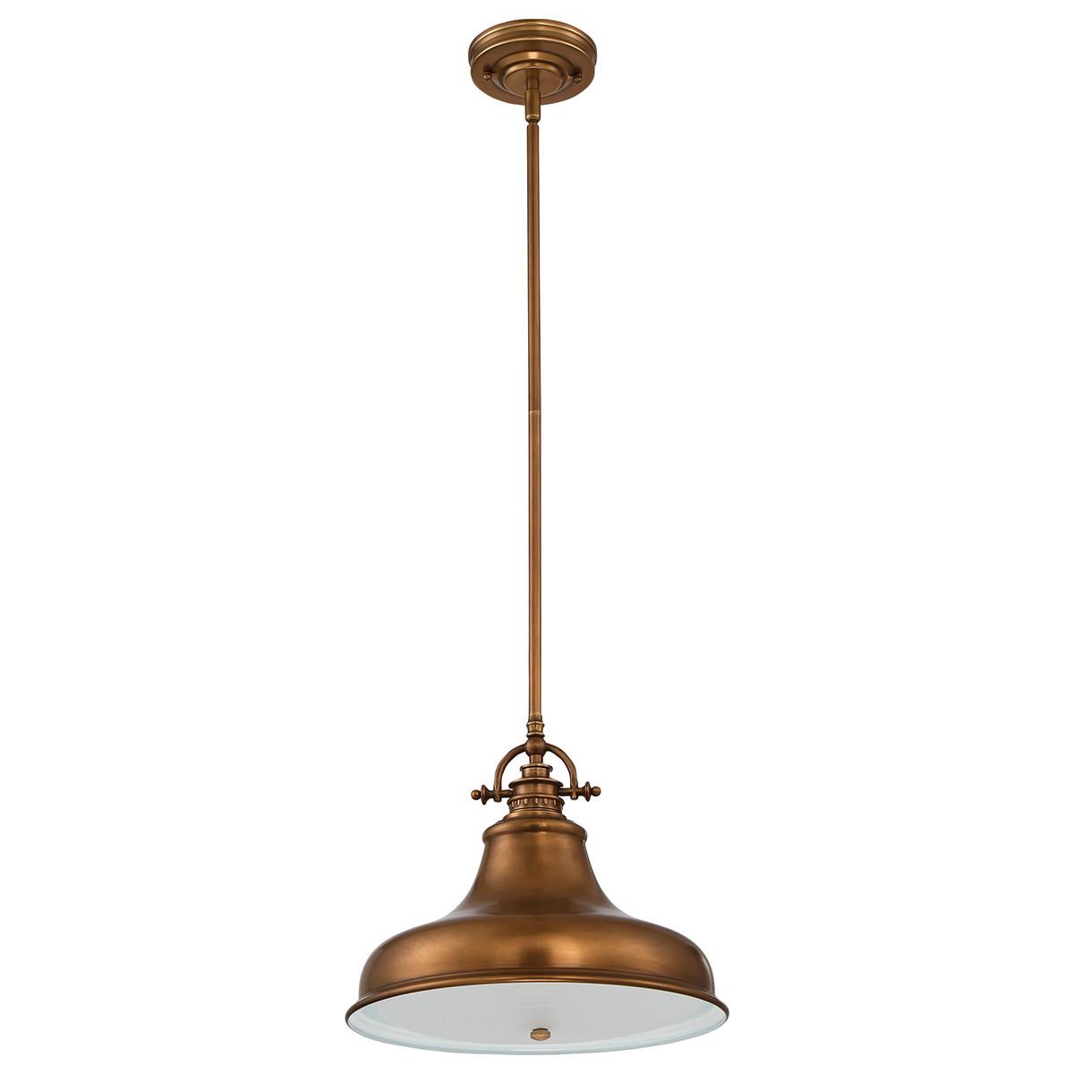 Hängeleuchte H: 37,7 cm 1-Flammig Messingfarben - Messingfarben, Design, Glas/Metall (28.4/37.7cm) - Elstead Lighting