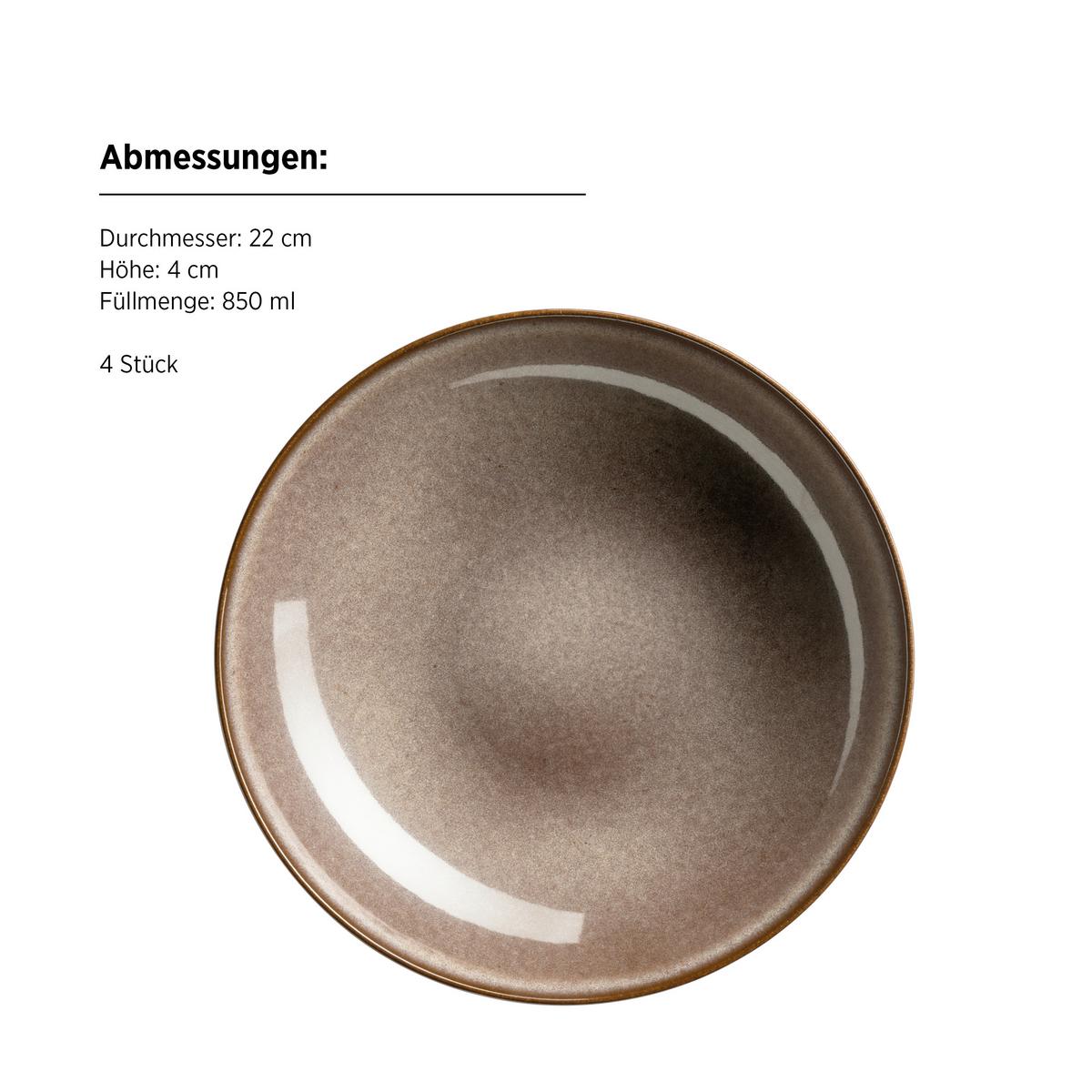 Tafelservice Smoky's 8-Teilig Steinzeug, Braun, 4 Personen - Braun, Basics, Keramik - Mäser