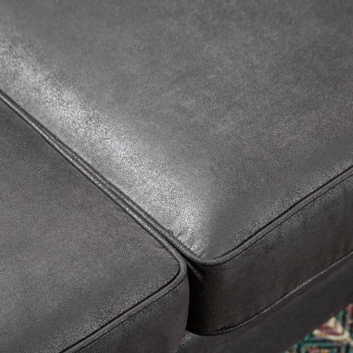 Chesterfield-Sofa Slopes Dunkelgrau 3-Sitzer - Dunkelgrau/Dunkelbraun, KONVENTIONELL, Textil (203/79/93cm) - Livetastic