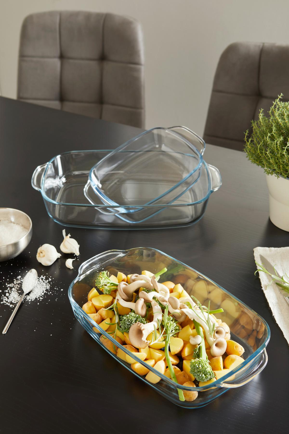 Auflaufformenset  3..tlg Glas Family Set - Transparent, Basics, Glas