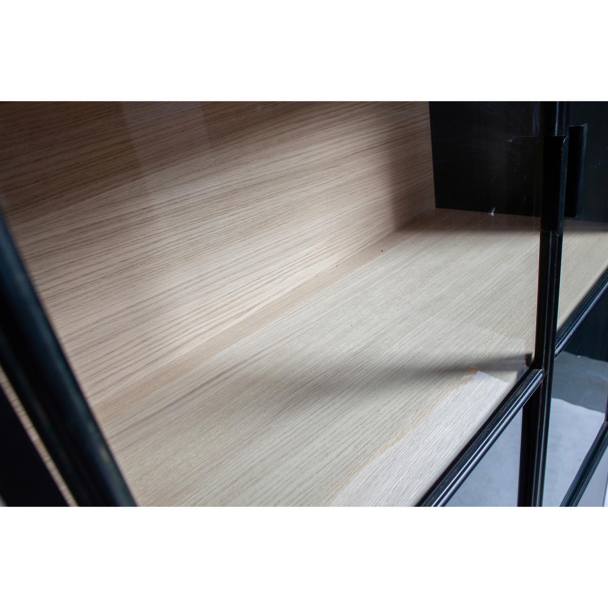 Vitrine Sivan Schwarz B: 100 Cm - Schwarz, Design, Glas/Holz (100/200/40cm) - Livetastic