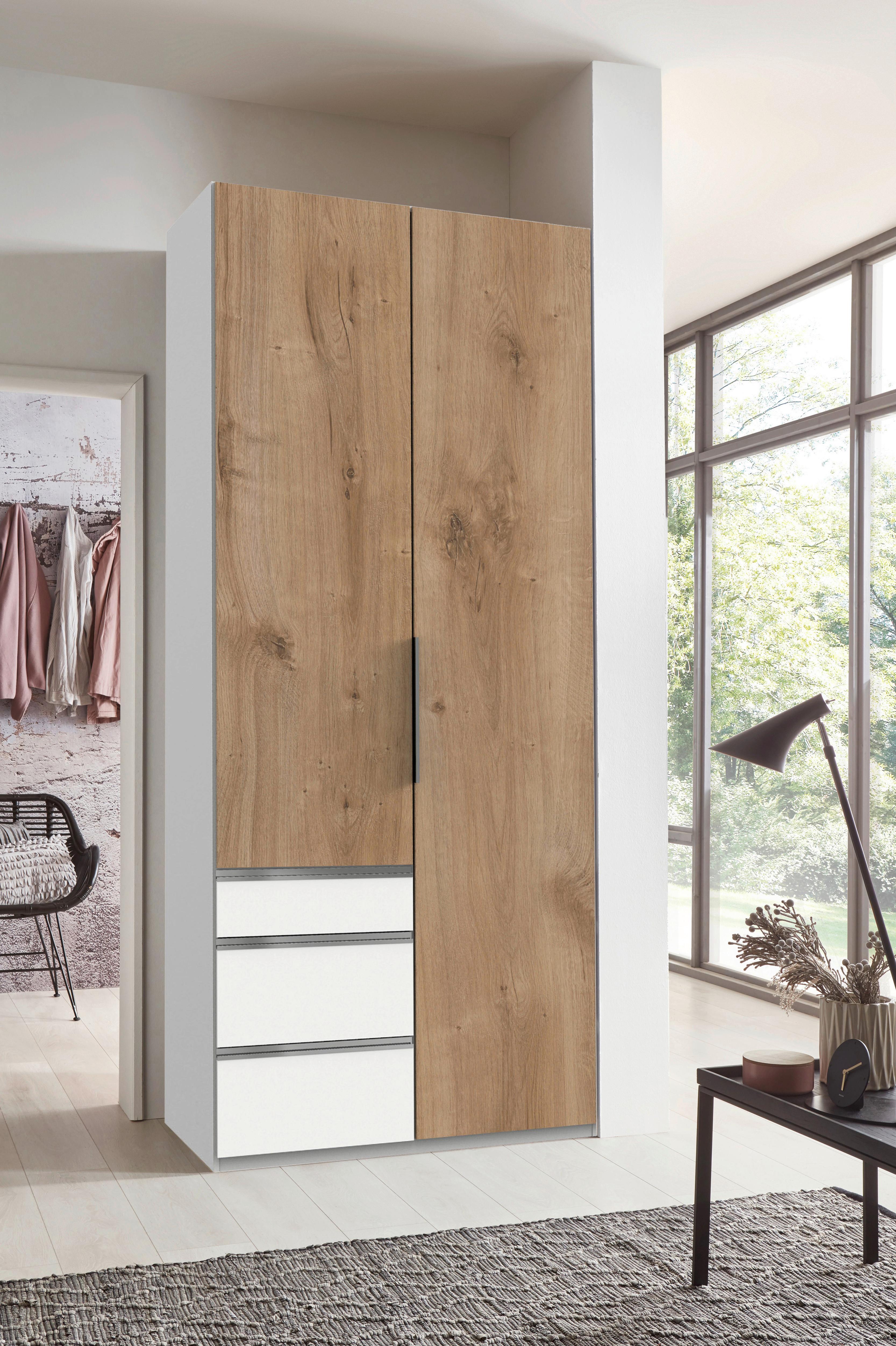 Drehtürenschrank Level 36 A Plankeneiche/weiß, B: 100cm - Plankeneiche/Weiß, MODERN, Holzwerkstoff (100/236/58cm) - MID.YOU