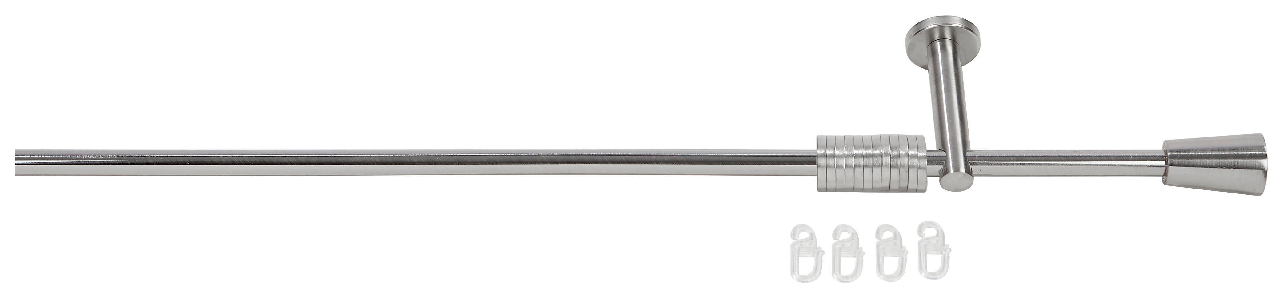 Rundstangengarnitur 1-lfg Jocy Edelstahlfarben L: 140 Cm - Edelstahlfarben, KONVENTIONELL, Kunststoff/Metall (140cm) - Ondega