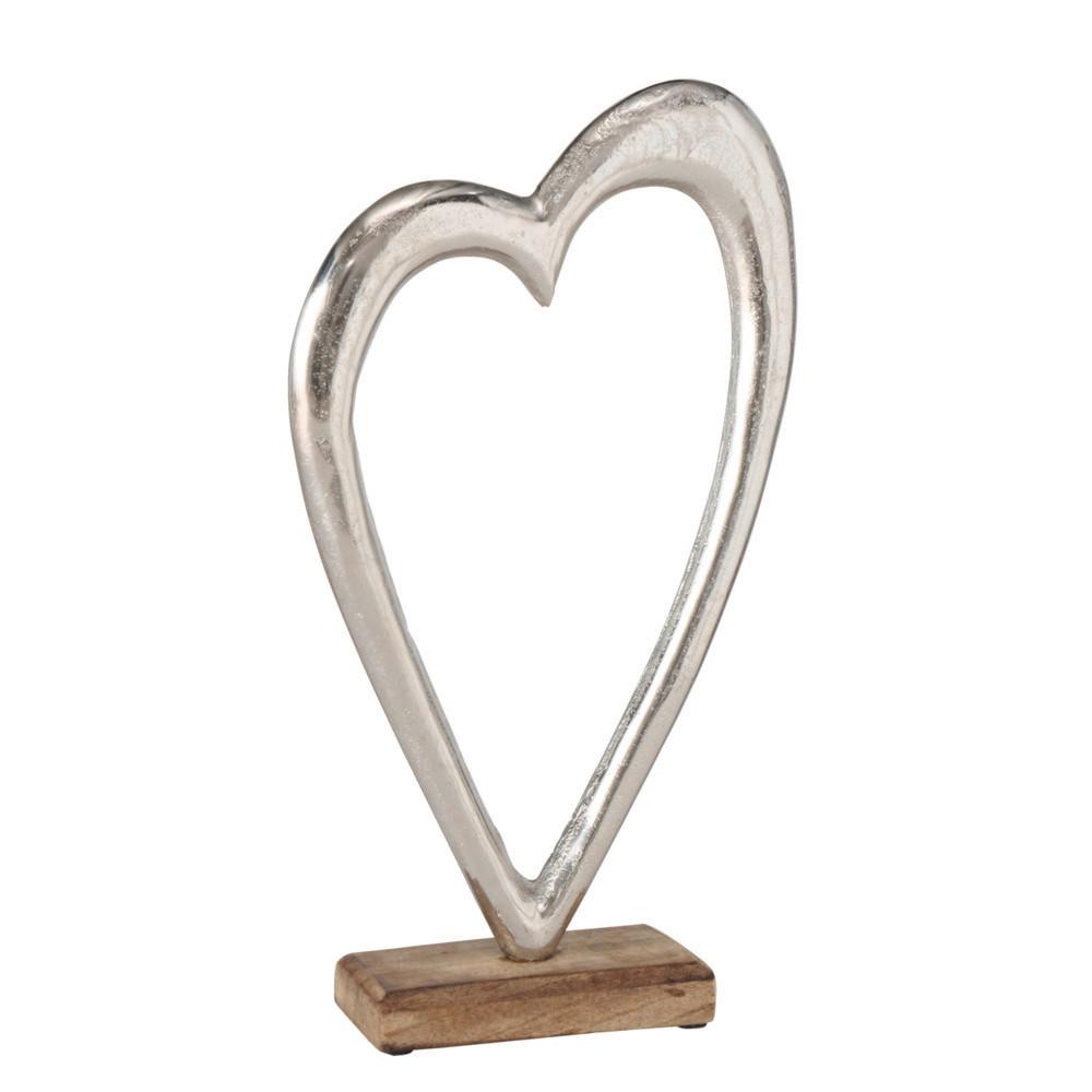 Dekorační srdce JOSEFINA, výška 42 cm - Basics, kov/dřevo (8/42cm)