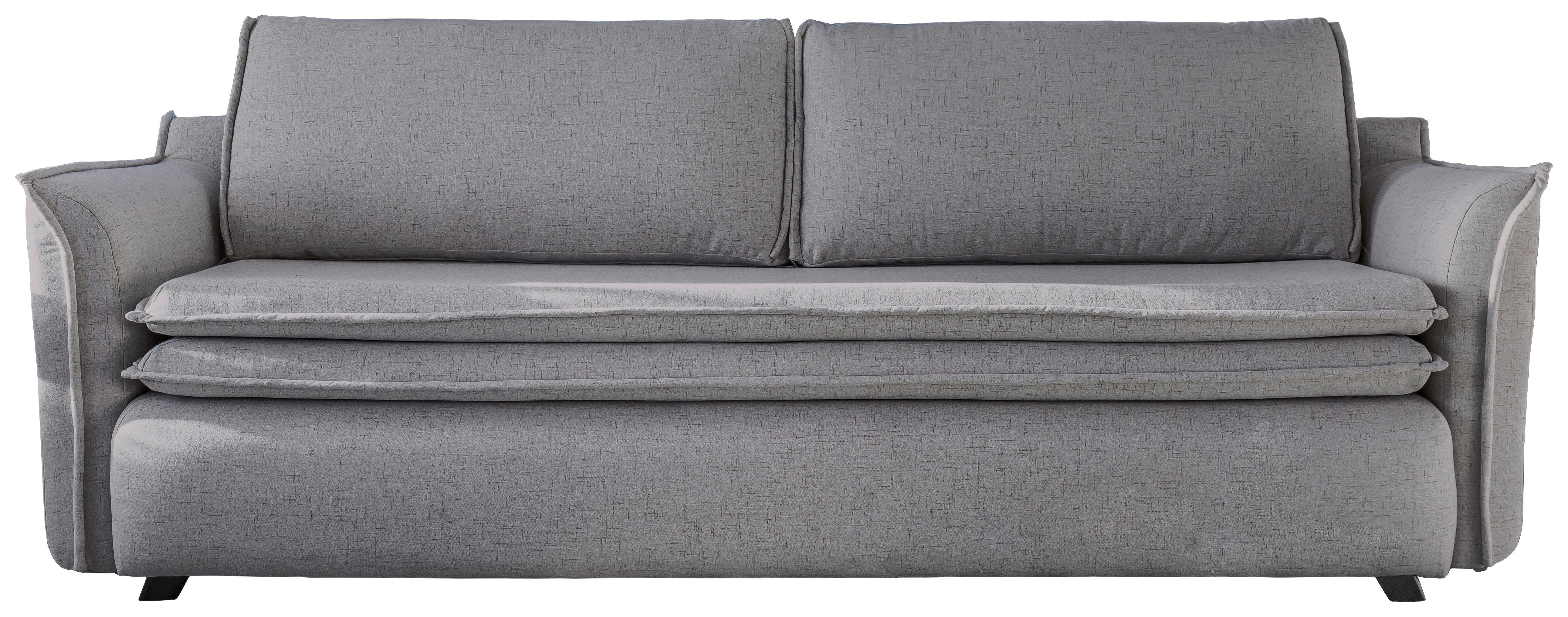 Dreisitzer-Sofa mit Bettfunkt. Charming Charlie, Webstoff - Schwarz/Grau, Basics, Textil (225/85/90cm) - MID.YOU