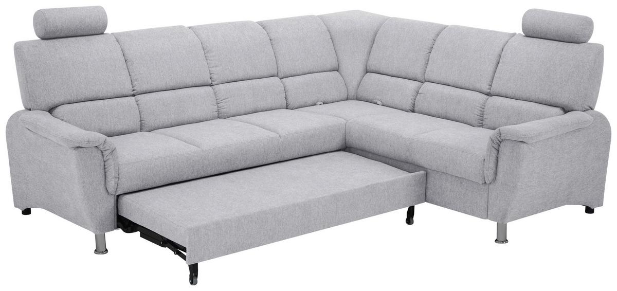 Sedačka MARSYLIA, pravá, modrošedá - černá/barvy stříbra, Design, kov/dřevo (270/219cm) - MID.YOU