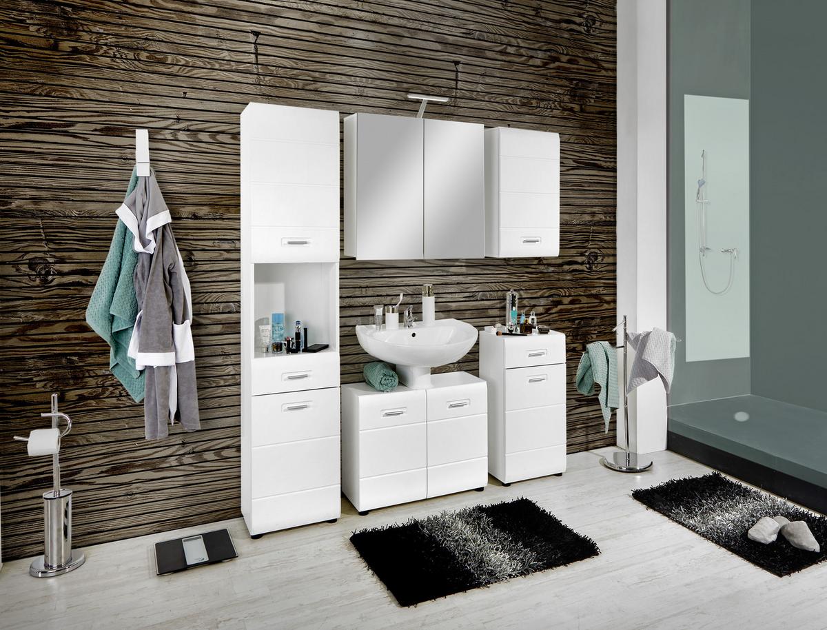 Hängeschrank Pearl B: 40cm, Weiß - Schwarz/Weiß, KONVENTIONELL, Glas/Holzwerkstoff (40/70/22,6cm)