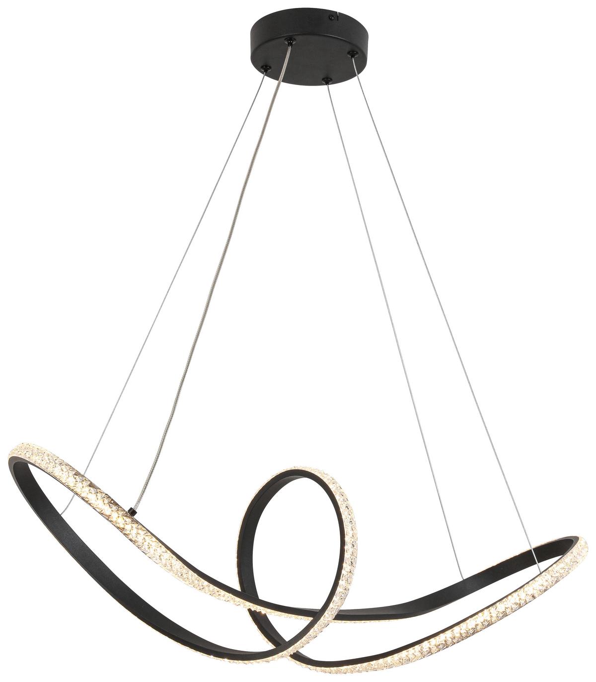 ZÁVESNÉ LED SVIETIDLO HIT - čierna, Modern, kov/plast (74/22/120cm) - Modern Living