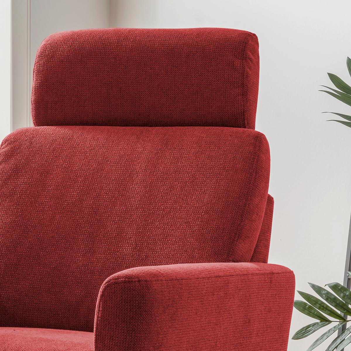 Relaxsessel Centrale T: 87-154 cm, Rot - Rot/Schwarz, MODERN, Textil (77/105/87-154cm) - Livetastic