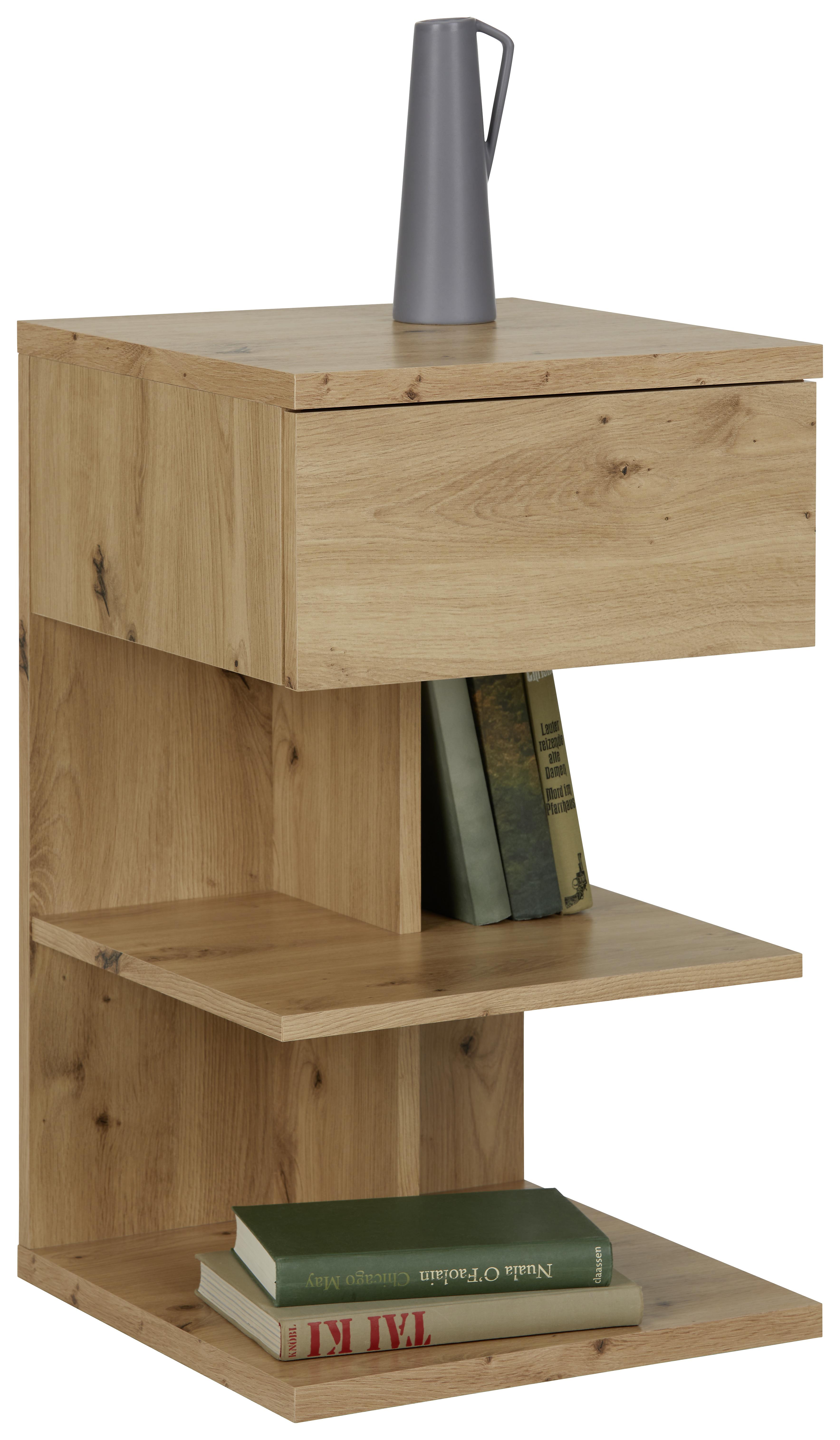 Nočný Stolík Sun - farby duba, Moderný, kompozitné drevo (39/65/39cm) - Modern Living