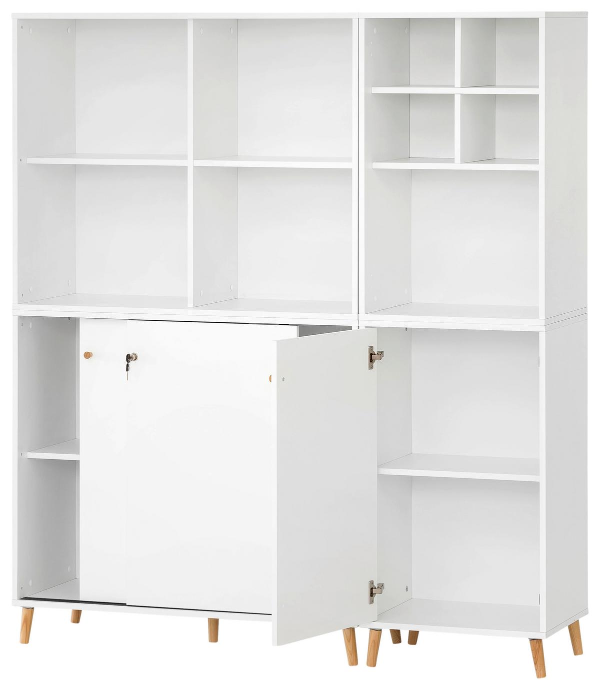 Aktenschrank Set Us1000+us510+regal - Weiß, MODERN, Holzwerkstoff (101,05/174,2/41cm) - MID.YOU