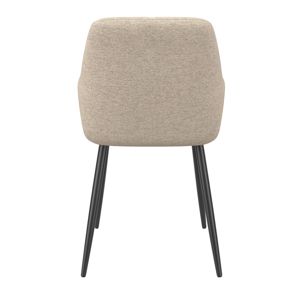 Armlehnstuhl Hardy Giga Webstoff beige, B: 57cm - Beige/Schwarz, MODERN, Textil/Metall (57/86/64cm)