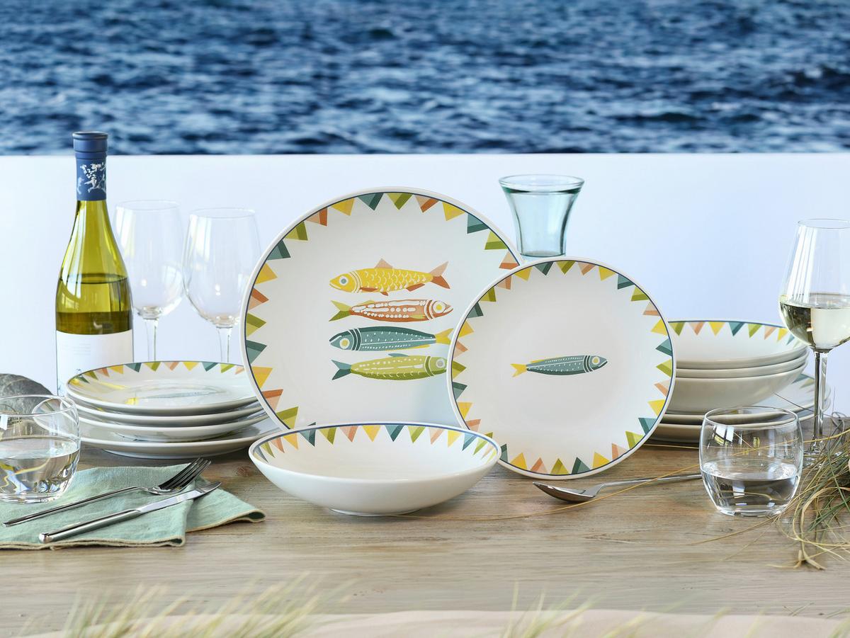 Tafelservice Sardinhas Steinzeug, 12 -Teilig. - Multicolor, Basics, Keramik - Creatable