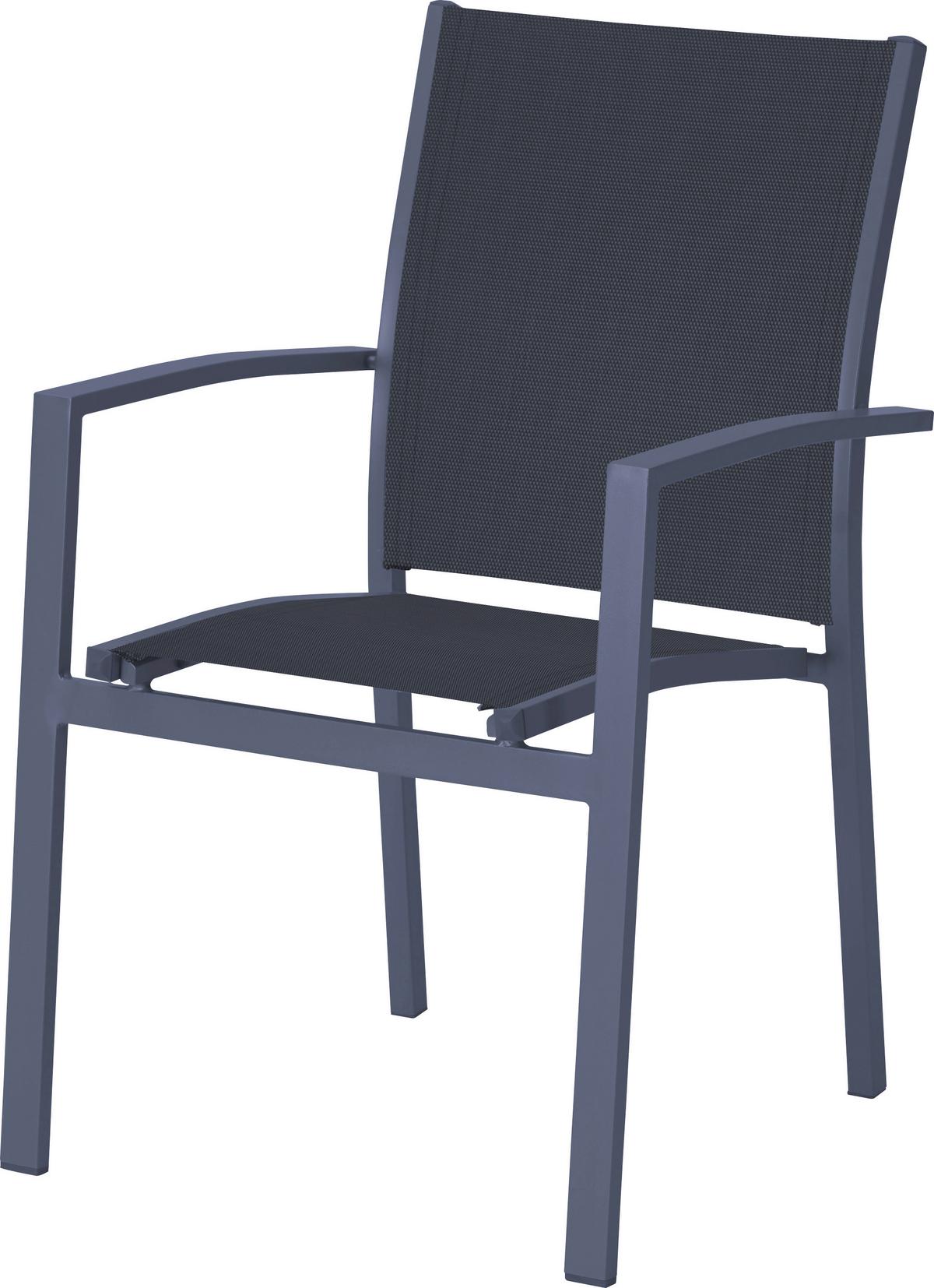 Gartenmöbel Set 3-tlg. Elena Metall/kunststoff - Dunkelgrau, Basics, Kunststoff/Metall (61/89/56,5cm) - Gardenson