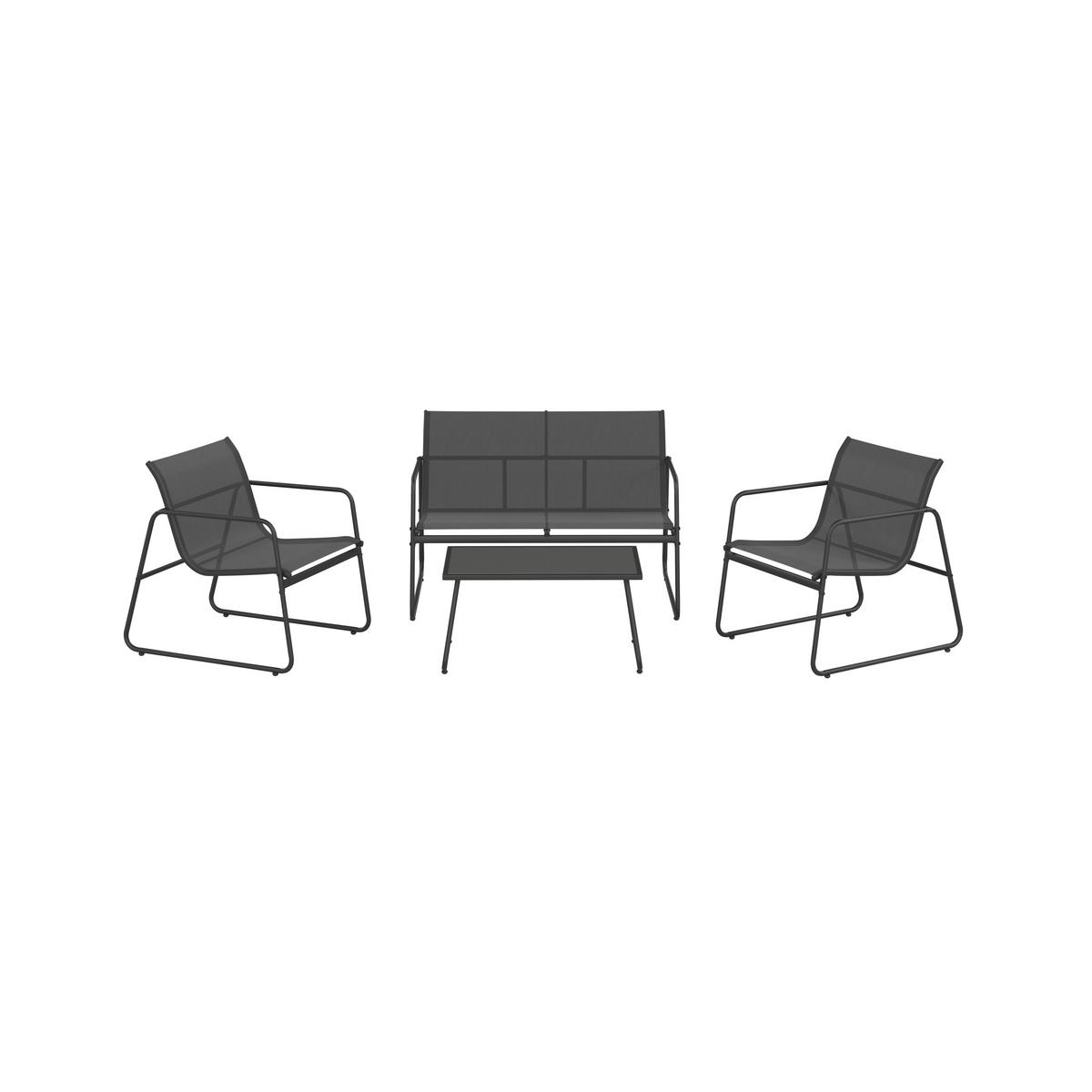 Loungegarnitur Porec - Grau, MODERN, Glas/Textil - Luca Bessoni