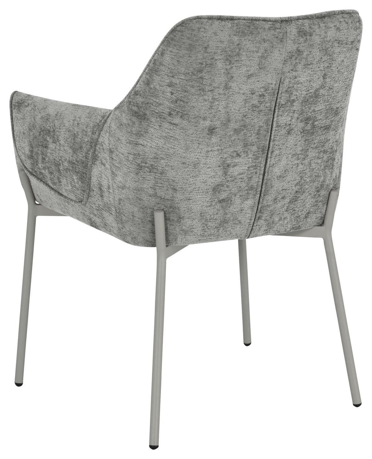 Armlehnstuhl Alea Chenille Grau, B: 62 cm - Dunkelgrau/Grau, MODERN, Holz/Textil (62/83/62cm) - MID.YOU