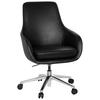 Bürostuhl Bareno Mit Armstützen Schwarz - Alufarben/Schwarz, MODERN, Leder/Kunststoff (65/104/54cm) - MID.YOU