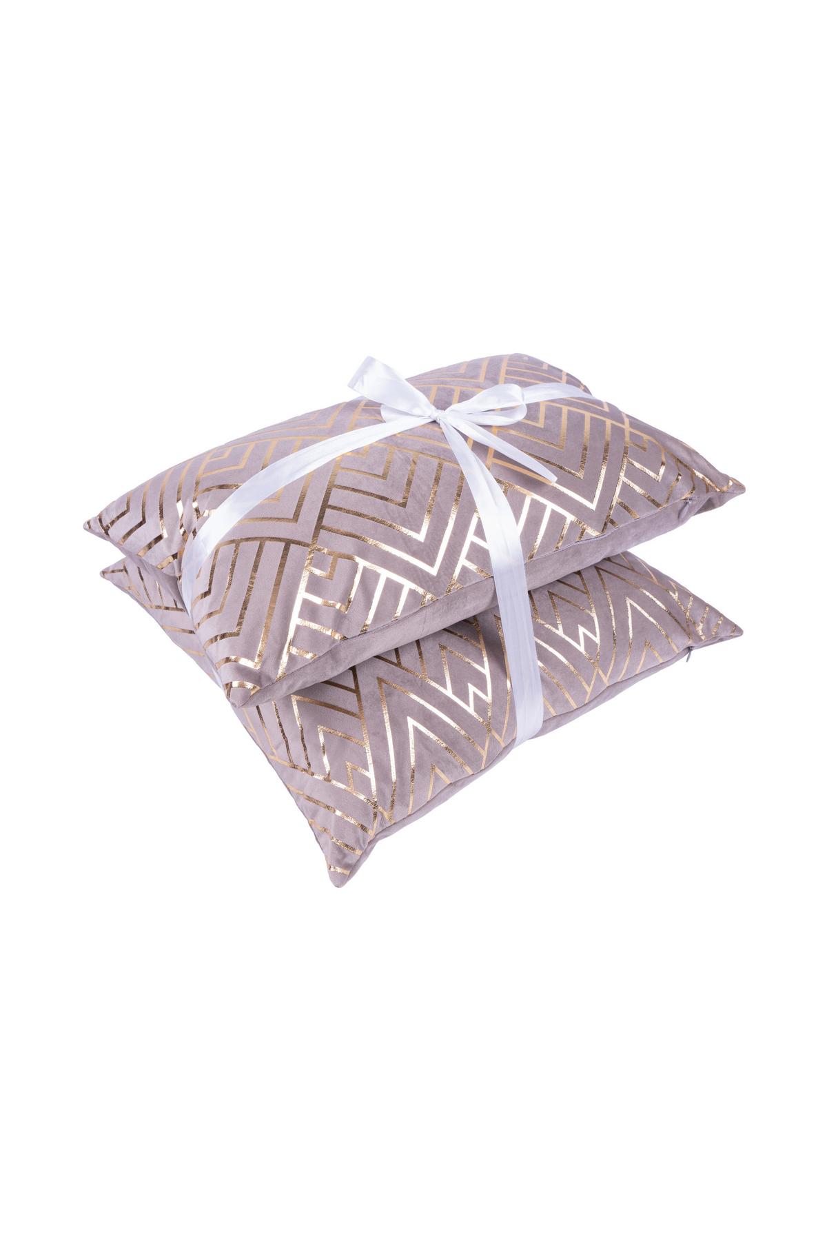 Zierkissen Prisma 30/45x50/45 cm Polyester Taupe/Goldfarben - Taupe/Goldfarben, KONVENTIONELL, Textil (30x45/50x45cm)