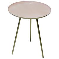 Beistelltisch Rund Im Vintage-Style, Gold/rosa - Goldfarben/Rosa, Basics, Metall (45/61cm)