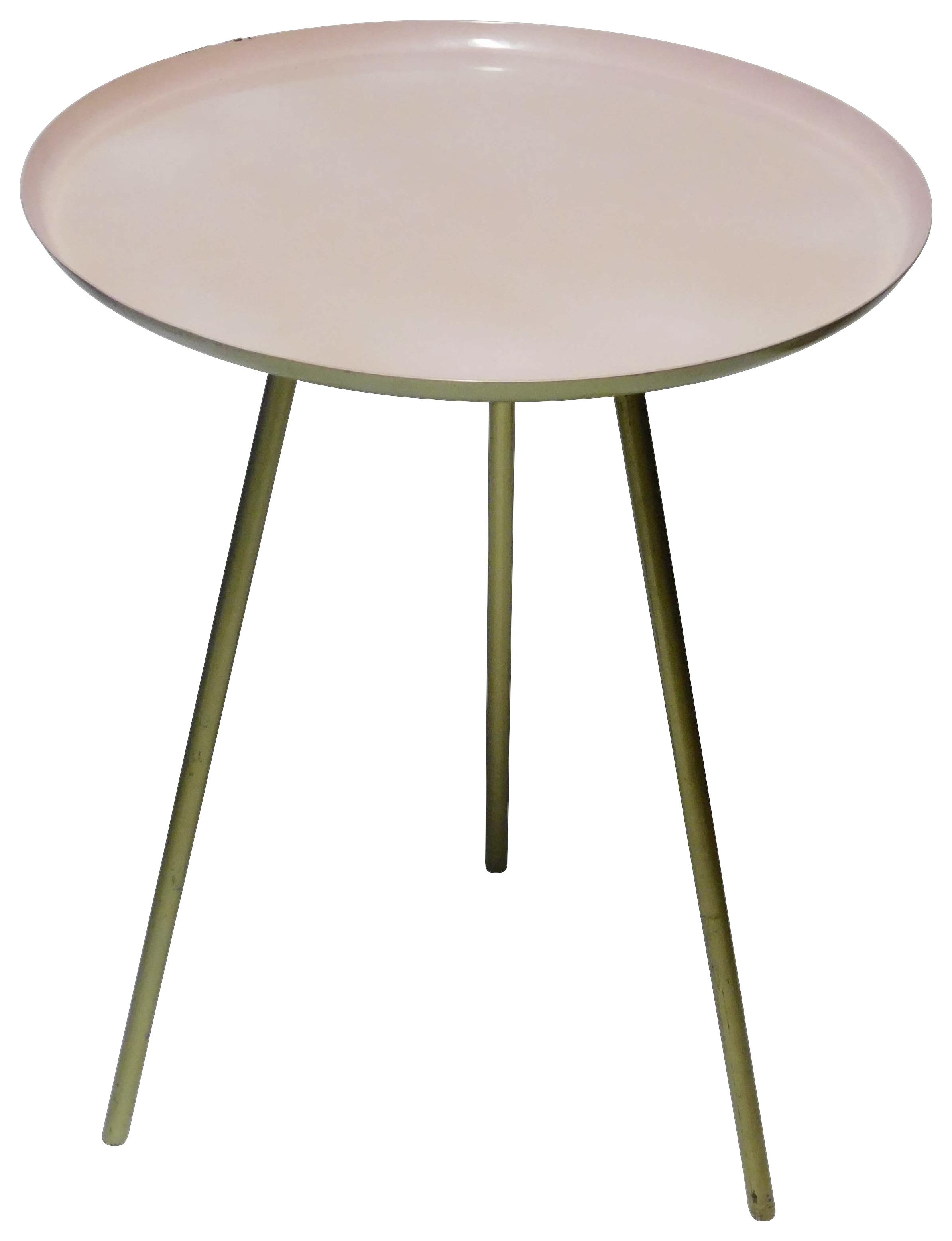 Beistelltisch Rund Im Vintage-Style, Gold/Rosa