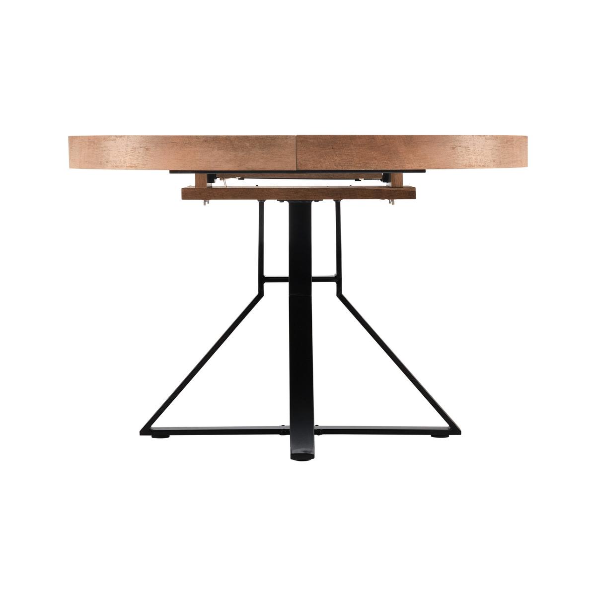 Rozkládací jídelní stůl LOUNA 120-160 cm - černá/barvy dubu, Moderní, kov (120-160/120/76cm) - Bessagi Home