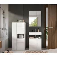 Badezimmer Vira Weiß B: 120 cm - Weiß Hochglanz/Schwarz, MODERN, Holzwerkstoff (120cm) - MID.YOU