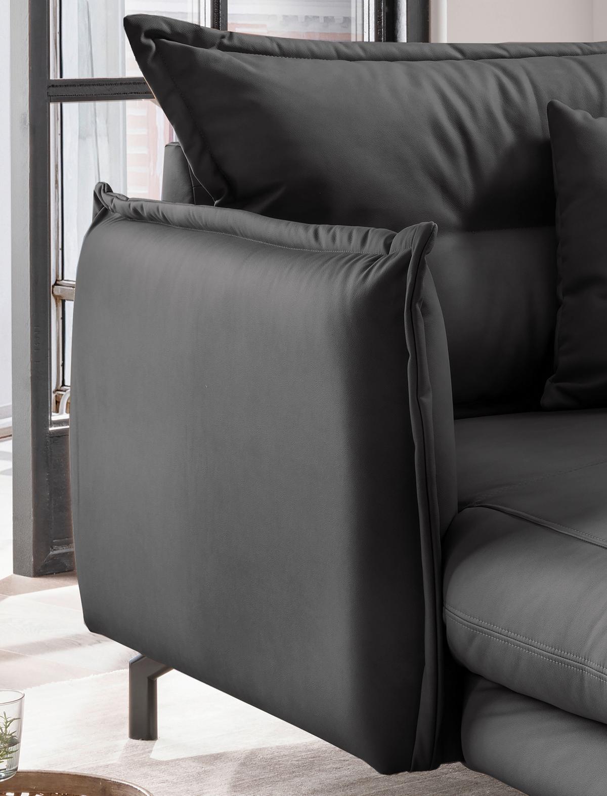 XXL-Sessel Lava Schwarz B: 111cm - Schwarz, MODERN, Textil (111/101/167cm) - Livetastic