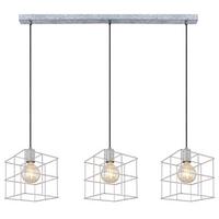 Hängeleuchte Merril H: 129 cm 3-Flammig Zinkfarben - Zinkfarben, Design, Metall (95/20/129cm) - Globo