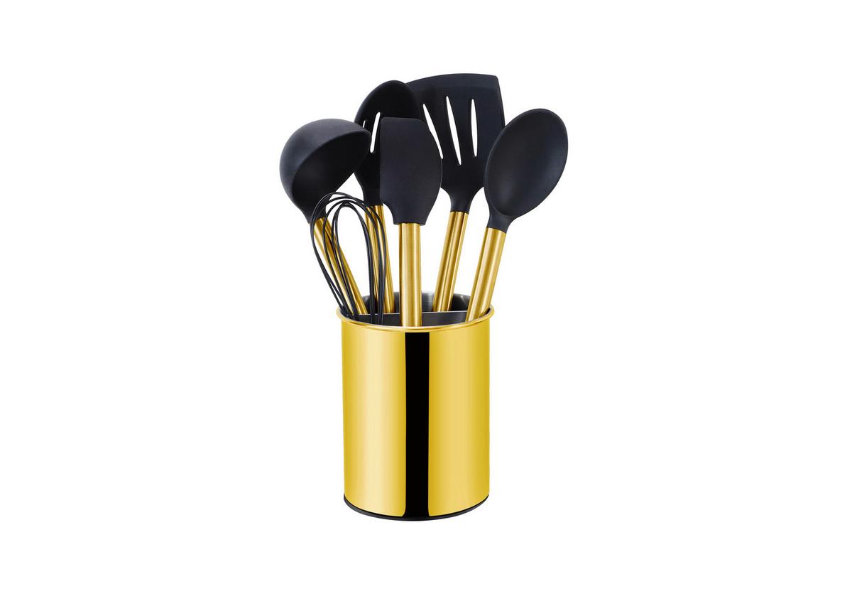 SADA KUCHYŇSKÉHO NÁČINÍ EW-KS-7020G - černá/barvy zlata, Basics, plast (13cm) - Echtwerk