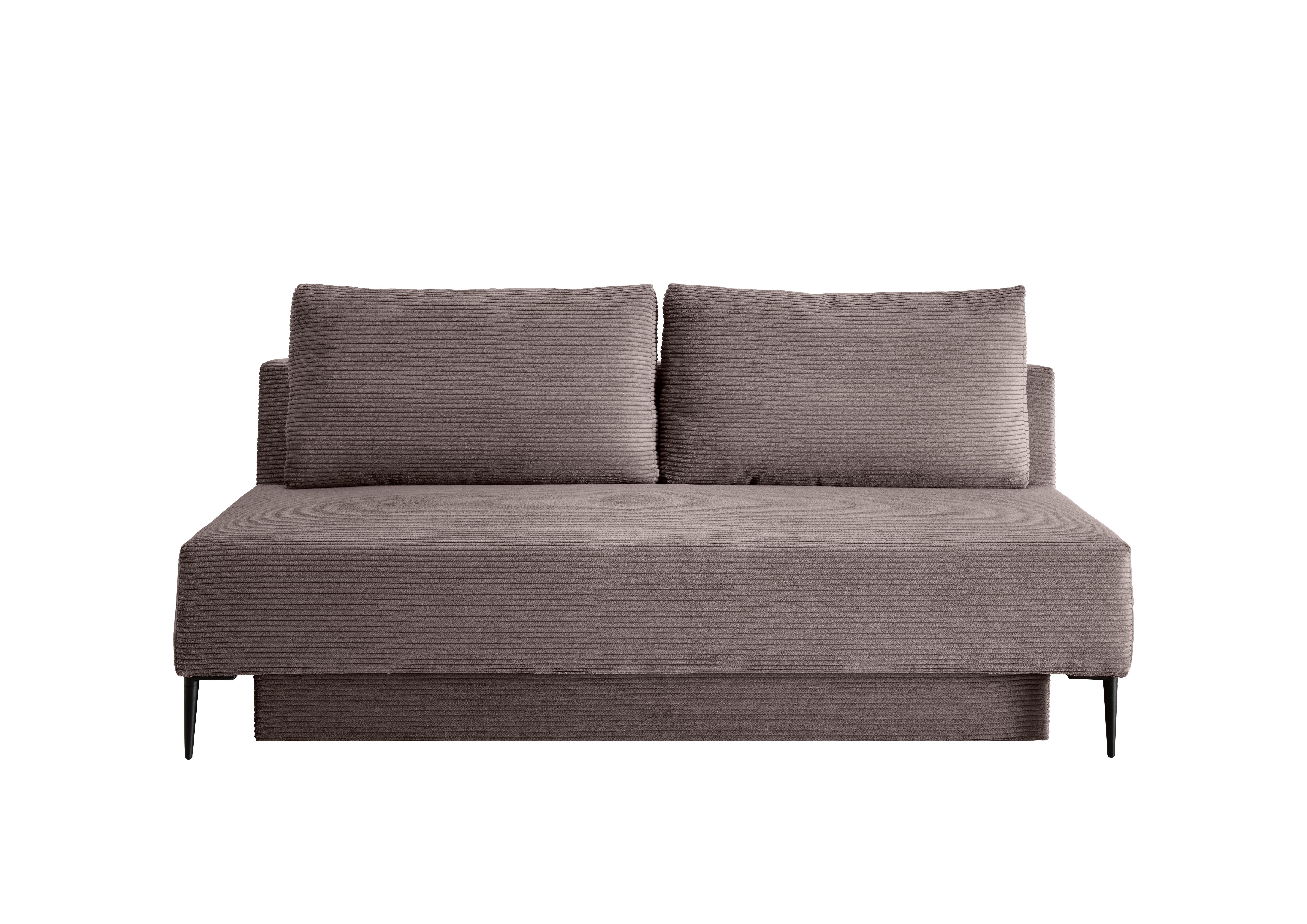Schlafsofa Petri Graubraun Cord, Rücken Echt B: 198 cm - Graubraun/Schwarz, MODERN, Textil (198/90/100cm) - Livetastic