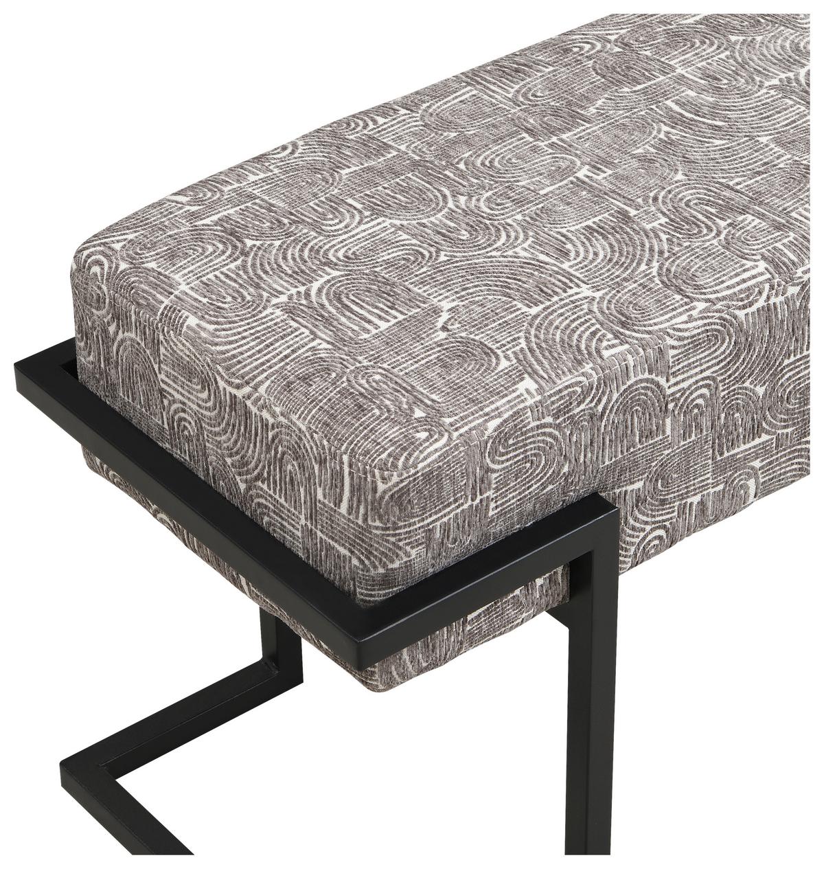 Sitzbank Bert Grau B: 80 Cm - Schwarz/Grau, Trend, Textil/Metall (80/42/33cm)