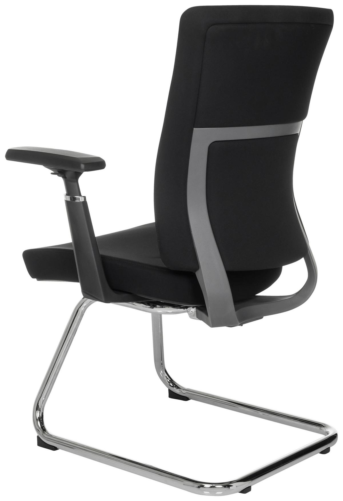 Besucherstuhl Captivo Pro V Schwarz B: 67 cm - Silberfarben/Schwarz, MODERN, Kunststoff/Textil (67/100/62cm) - MID.YOU