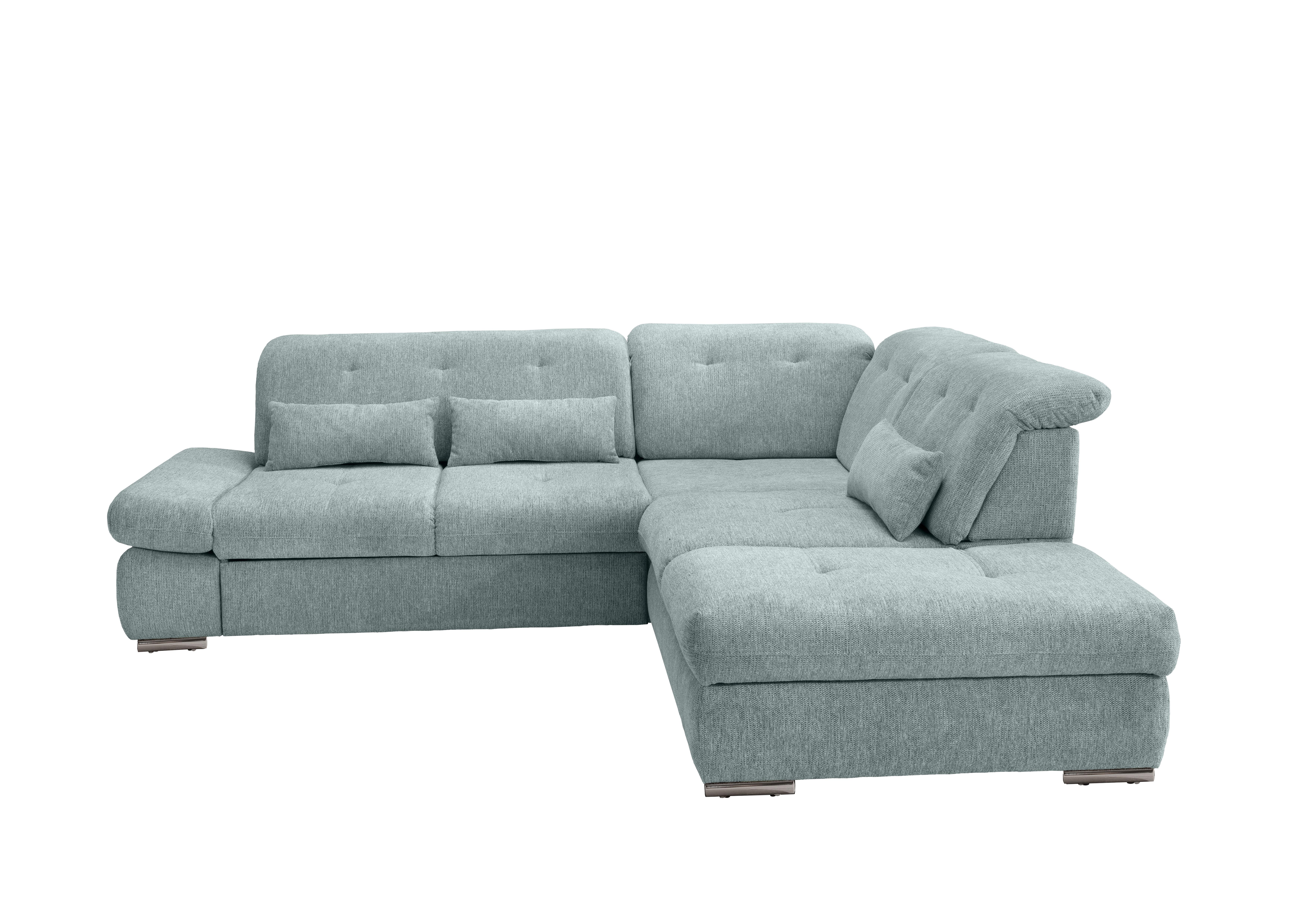 Ecksofa Dalida Mintgrün S: 280x254 Cm - Chromfarben/Mintgrün, Design, Textil (280/254cm) - Livetastic