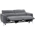 Sofa mit Elektrischer Relaxfunktion Padua Webstoff - Chromfarben/Grau, KONVENTIONELL, Textil (215/97/97cm) - Luca Bessoni