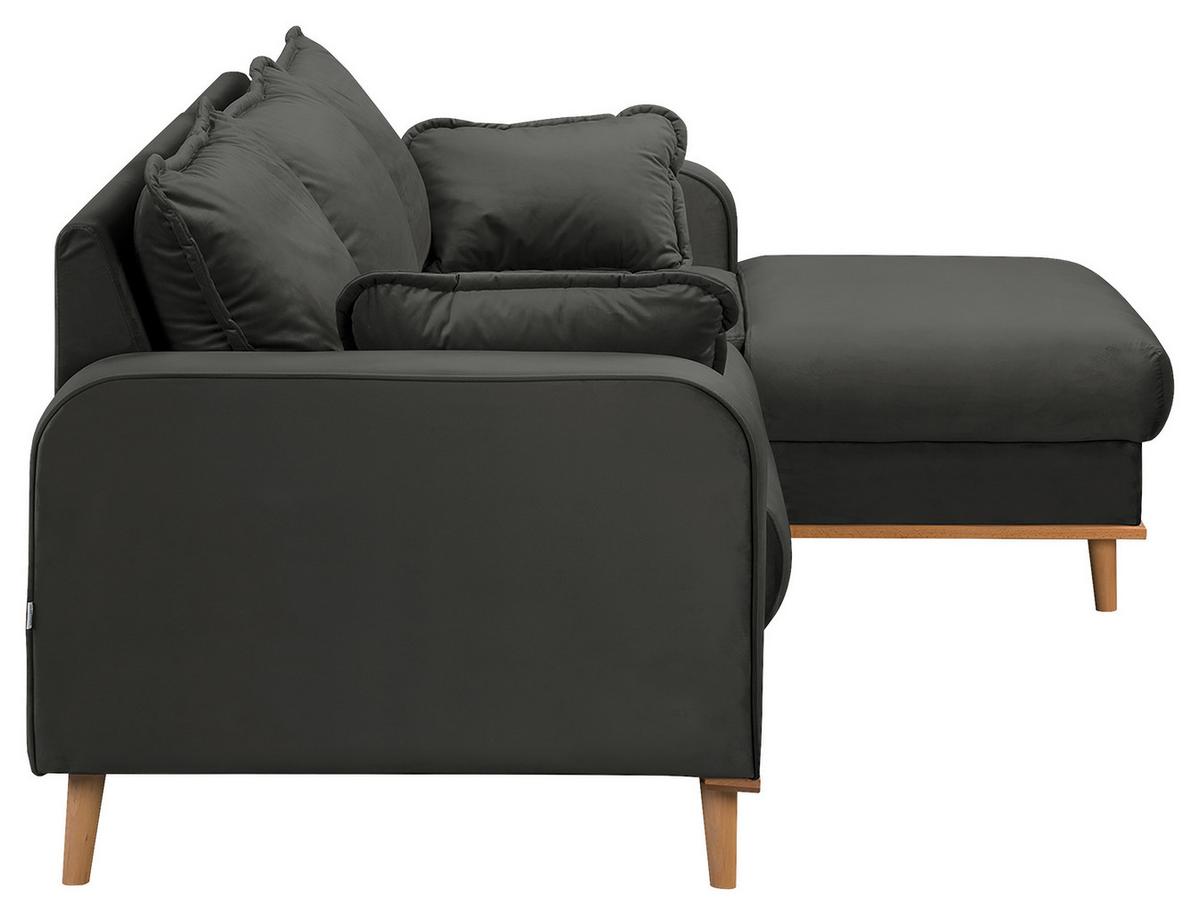 Ecksofa Beata Dunkelgrau S: 230x150 cm - Wengefarben/Dunkelgrau, Design, Textil (230/150cm) - Livetastic