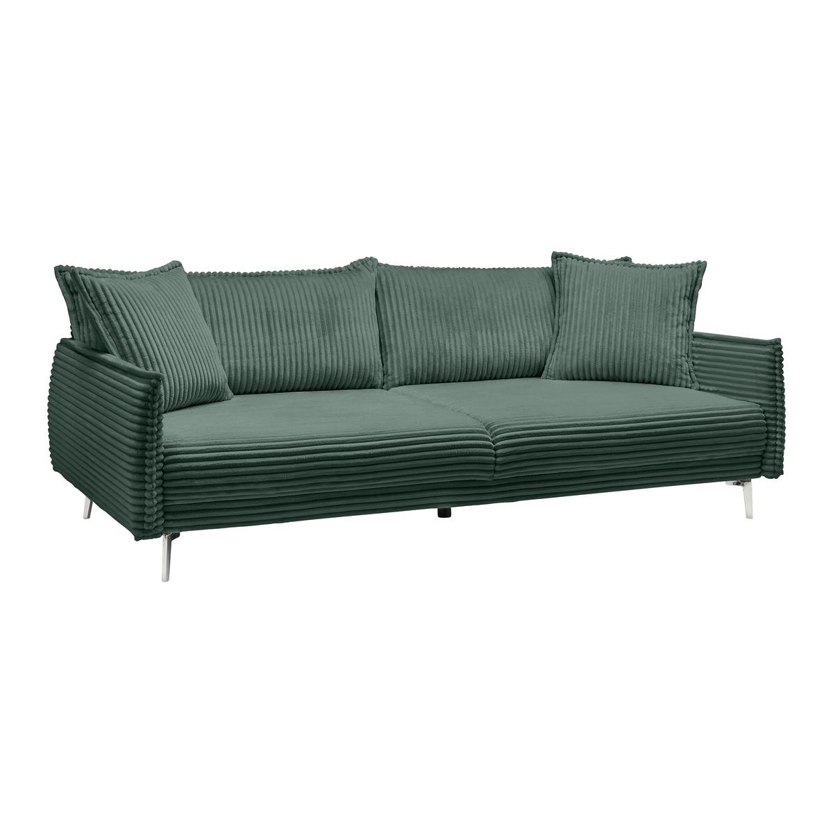 Velká pohovka KISS -TOP- - černá/tmavě zelená, Moderní, kov (241/90/117cm) - Mömax